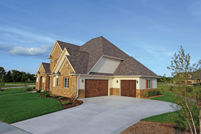 Stamped Carriage House shown in Dark Oak with optional Spade hardware