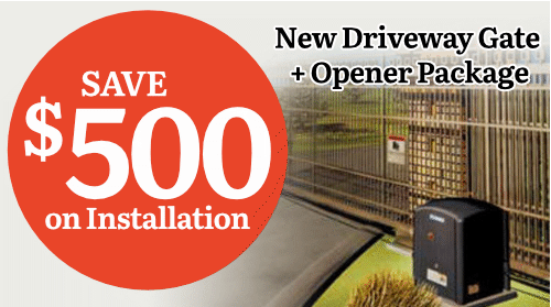 $500 on installation & new driveway gare + opener package