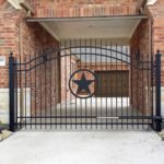decorative driveway gate with star in the center